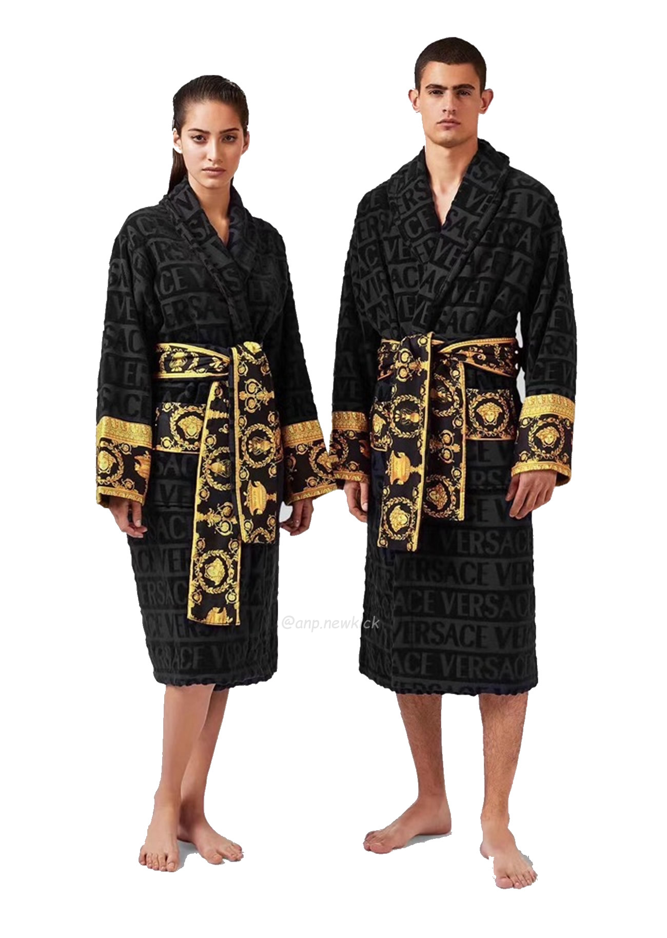 Versace Baroque Logo Jacquard Cotton Bathrobe (14) - newkick.vip